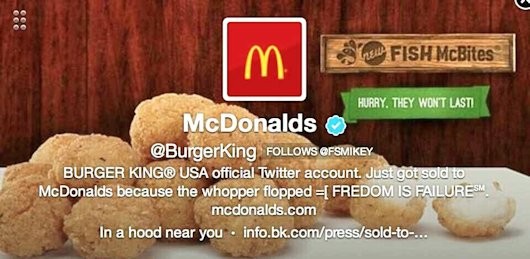 Ο λογαριασμός των Burger King «πουλήθηκε» στα… McDonald’s