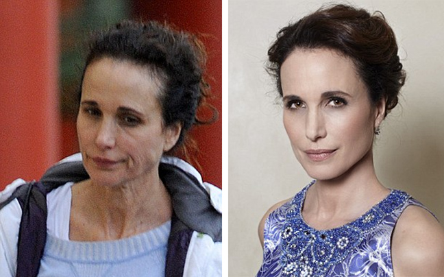 Η Andie MacDowell χωρίς ίχνος μακιγιάζ