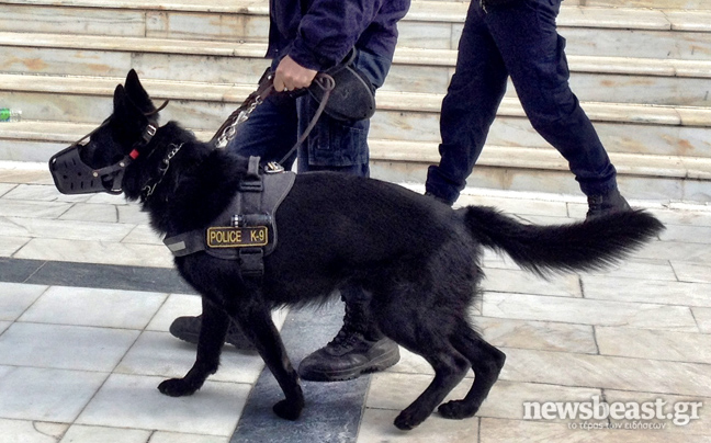 Περιπολούν με τους ειδικά εκπαιδευμένους σκύλους της ΕΛ.ΑΣ.