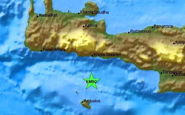 Σεισμική δόνηση 4 ρίχτερ στην Κρήτη