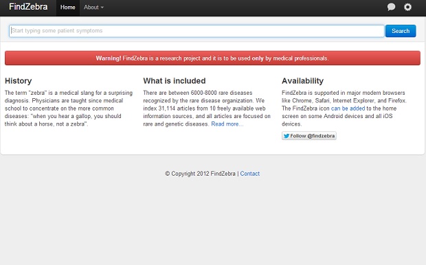 FindZebra, μηχανή αναζήτησης σπάνιων ασθενειών