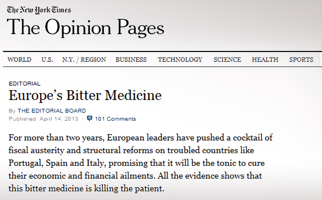 «Πικρό φάρμακο η λιτότητα που σκοτώνει την Ευρώπη»