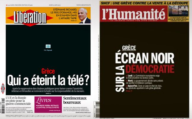 Τα «μαύρα» πρωτοσέλιδα των δύο γαλλικών εφημερίδων