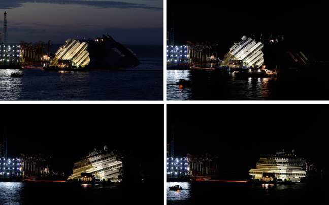 Η ανέλκυση του Costa Concordia σε τριάντα δευτερόλεπτα