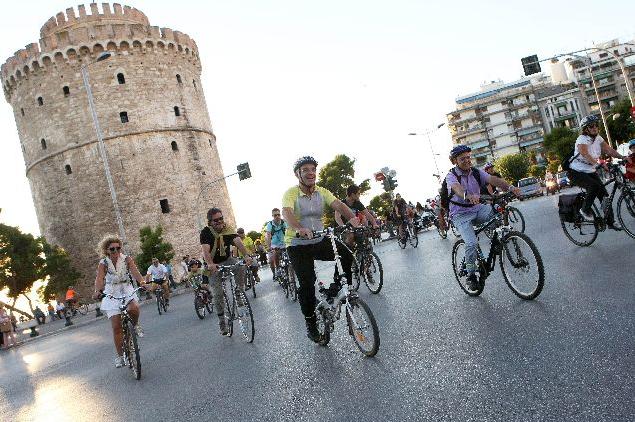 Ποδηλατικός αγώνας στο ιστορικό κέντρο της Θεσσαλονίκης