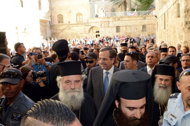 Με ιδιαίτερες τιμές υποδέχθηκε τον πρωθυπουργό ο Πατριάρχης Ιεροσολύμων