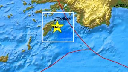 Σεισμός 3,6 Ρίχτερ ανοιχτά της Ρόδου