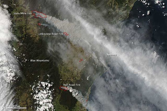 Δορυφόρος φωτογραφίζει την πύρινη κόλαση της Αυστραλίας