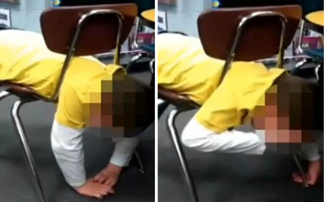 Δασκάλα βιντεοσκοπούσε μαθητή της που παγιδεύτηκε στην καρέκλα του