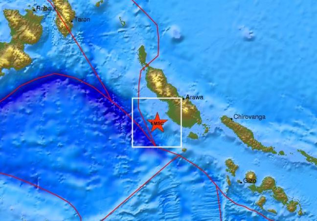 Σεισμός 7,5 Ρίχτερ σημειώθηκε ανοιχτά της Παπούας Νέας Γουινέας