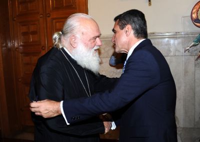 Συνάντηση Λοβέρδου με τον αρχιεπίσκοπο Ιερώνυμο