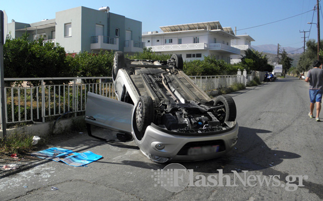 Τροχαίο με τρία αυτοκίνητα και 4 τραυματίες στα Χανιά