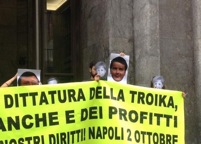 Τράπεζα της Νάπολη κατέλαβαν ακτιβιστές αριστερών «κοινωνικών κέντρων»