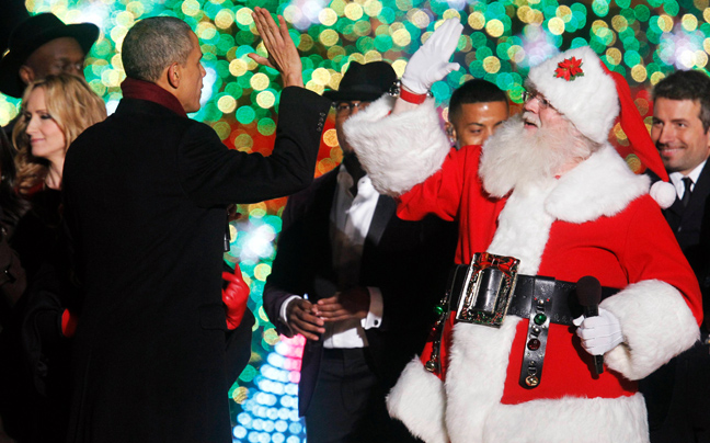 Ο Ομπάμα άναψε το χριστουγεννιάτικο δέντρο