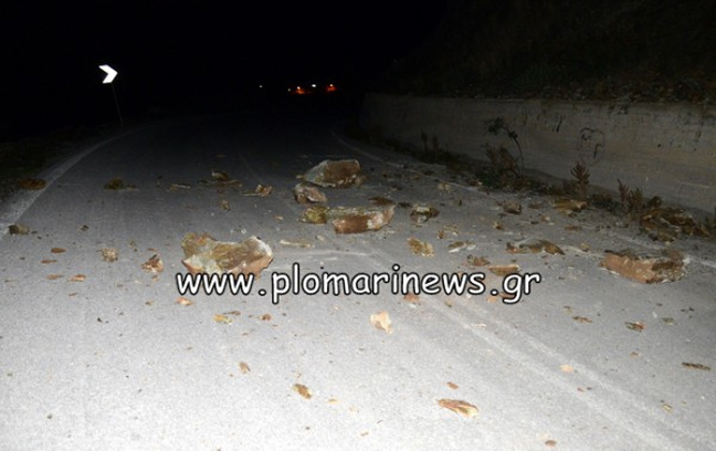 Ζημιές λόγω του σεισμού στο Πλωμάρι Λέσβου