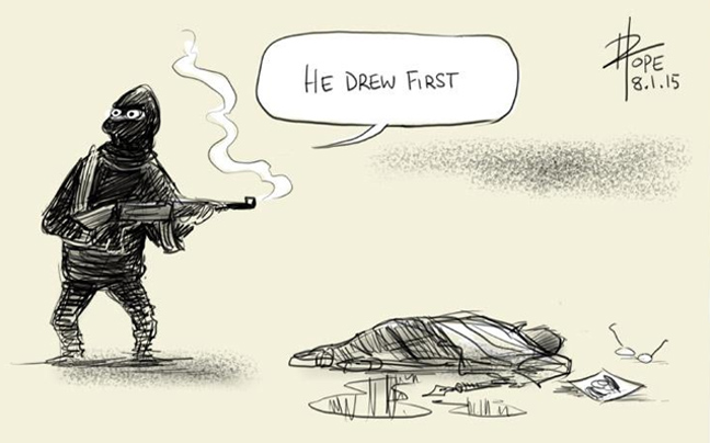 Συγκλονιστικό σκίτσο για την επίθεση στη Charlie Hebdo