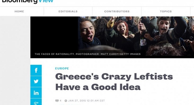 «Αυτοί οι τρελοί αριστεροί στην Ελλάδα έχουν μία καλή ιδέα»