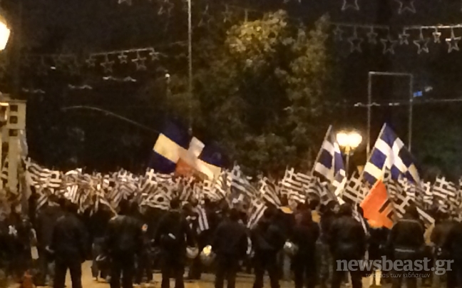 Σε εξέλιξη η συγκέντρωση της Χρυσής Αυγής