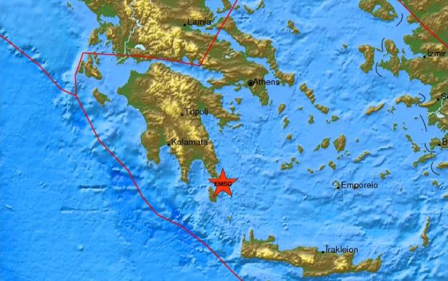 Σεισμική δόνηση 4,4 Ρίχτερ στη Λακωνία