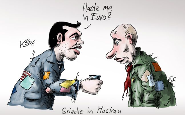 Τσίπρας και Πούτιν με κουρέλια σε σκίτσο του Tagesspiegel