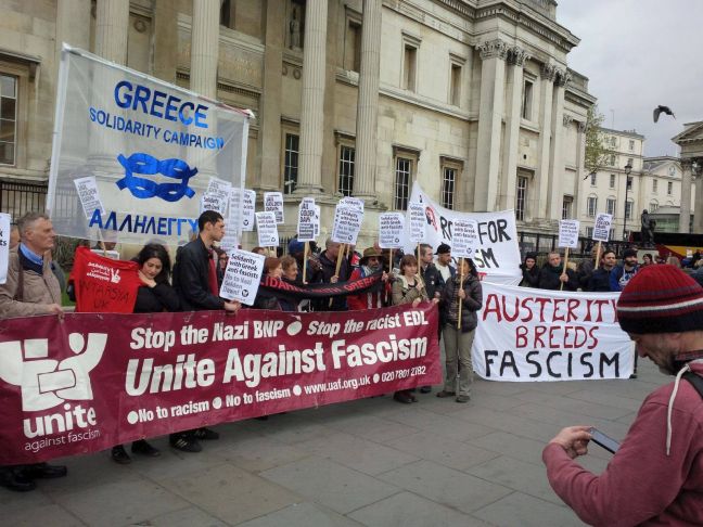 Διαδήλωση στο Λονδίνο κατά της Χρυσής Αυγής