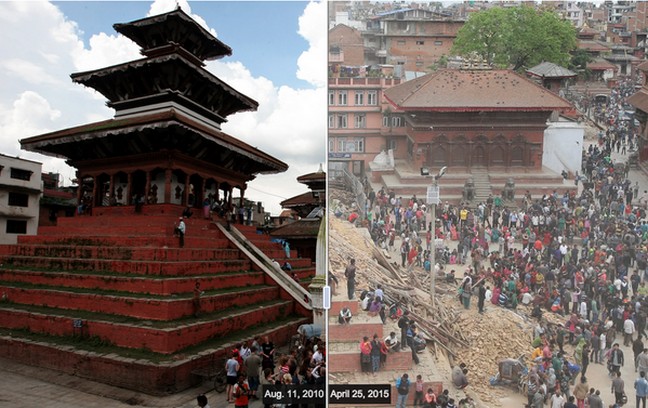 Το ιστορικό κέντρο του Κατμαντού καταστράφηκε από τον σεισμό