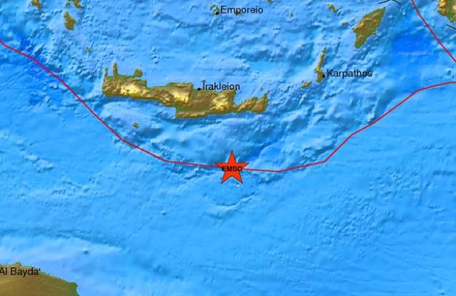 Σεισμός 4,7 Ρίχτερ σε υποθαλάσσια περιοχή στην Ιεράπετρα