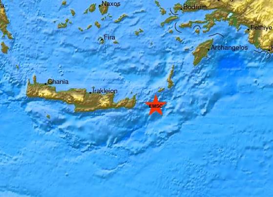 Σεισμός 4,4 Ρίχτερ ανατολικά της Κρήτης