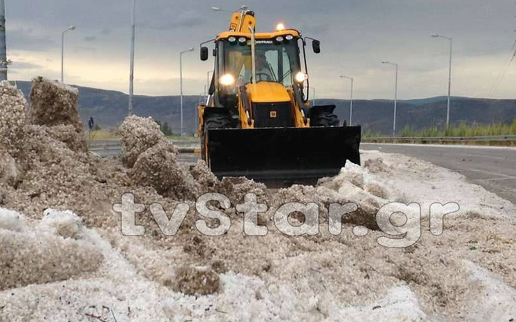 Χαλασμός από τη χαλαζόπτωση στη Λιβαδειά