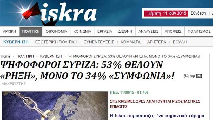 Δημοσκόπηση υπέρ της ρήξης «βλέπει» η Αριστερή Πλατφόρμα