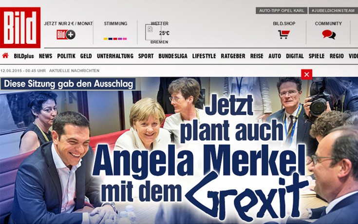 Bild: Το σενάριο Grexit εξετάζει και η Μέρκελ