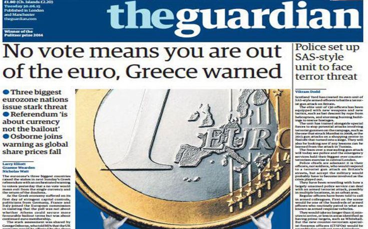«Ελλάδα προειδοποιήθηκες, το ΟΧΙ σημαίνει έξοδος από το Ευρώ»