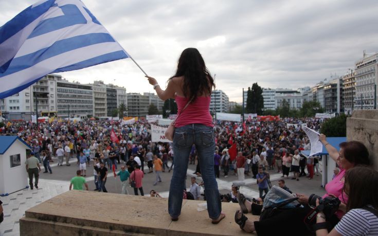 Συγκέντρωση κατά της λιτότητας στο Σύνταγμα