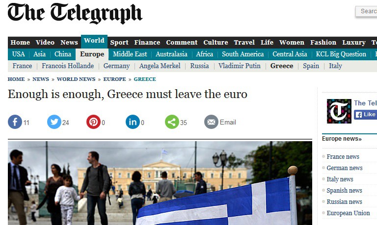 «Αρκετά, η Ελλάδα πρέπει να φύγει από το ευρώ»