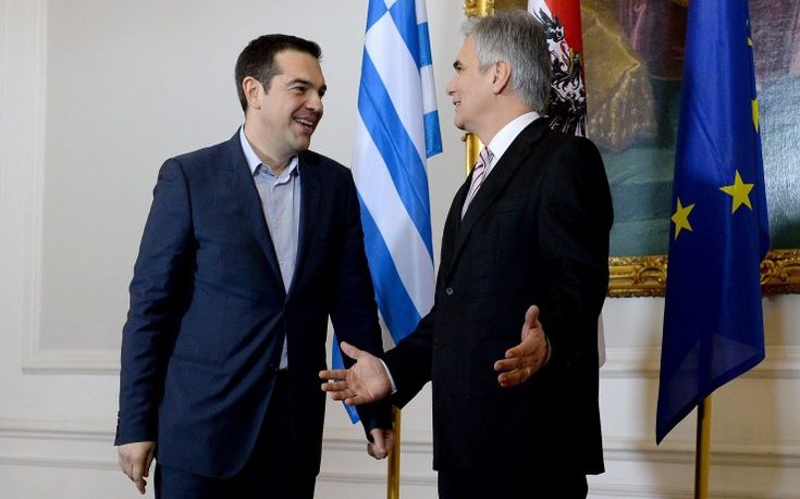 Συνάντηση Τσίπρα με τον αυστριακό καγκελάριο Βέρνερ Φάιμαν