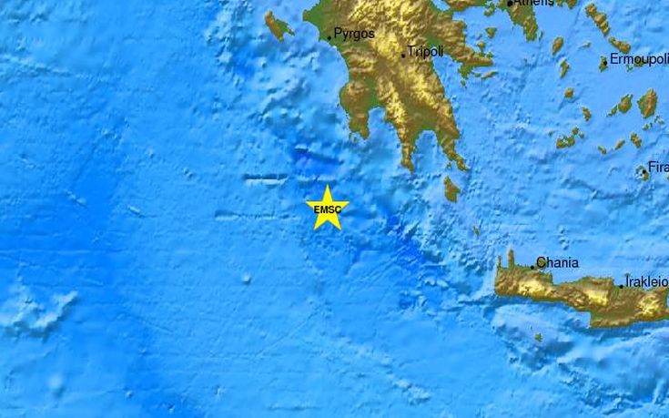 Σεισμός 4,5 Ρίχτερ στη θαλάσσια περιοχή νότια της Καλαμάτας
