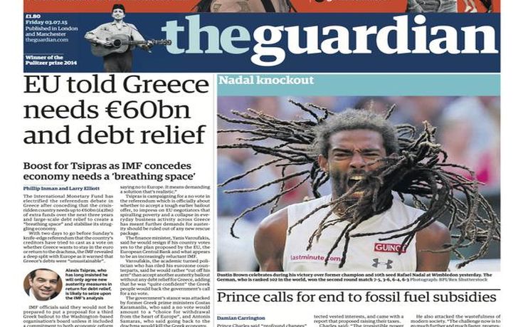 Η βιωσιμότητα του ελληνικού χρέους πρωτοσέλιδο στη Guardian