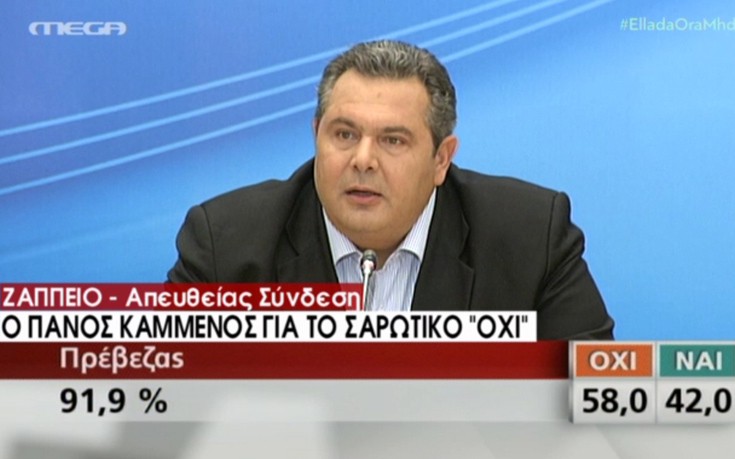 Καμμένος: Οι πολίτες είπαν «όχι» στον εκβιασμό, «ναι» στην Ευρώπη της δημοκρατίας