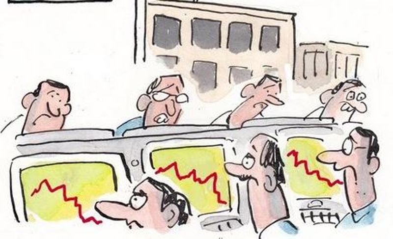 Το σκίτσο του Guardian για την κατρακύλα στο χρηματιστήριο