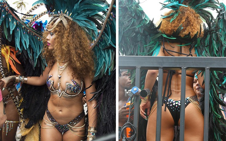 Η Rihanna χορεύει ημίγυμνη στα Barbados