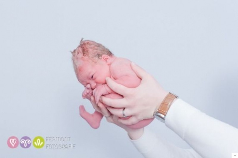 Μωρά σε εμβρυική στάση λίγα μόλις λεπτά μετά τη γέννησή τους