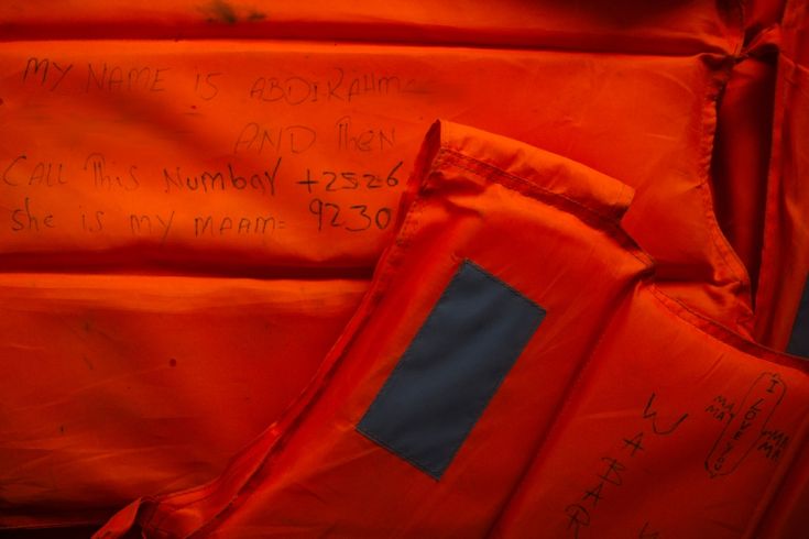Lifejackets recovered from the Bourbon Argos Lifejackets recovered from the Bourbon Argos