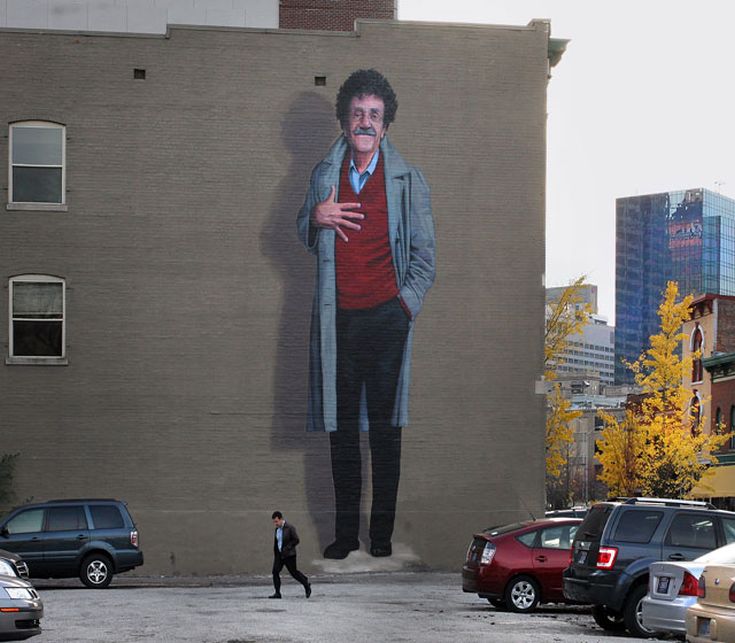 Τοιχογραφία που αναπαριστά τον συγγραφέα στην Ινδιανάπολη των Ηνωμένων Πολιτειών Τοιχογραφία που αναπαριστά τον συγγραφέα στην Ινδιανάπολη των Ηνωμένων Πολιτειών