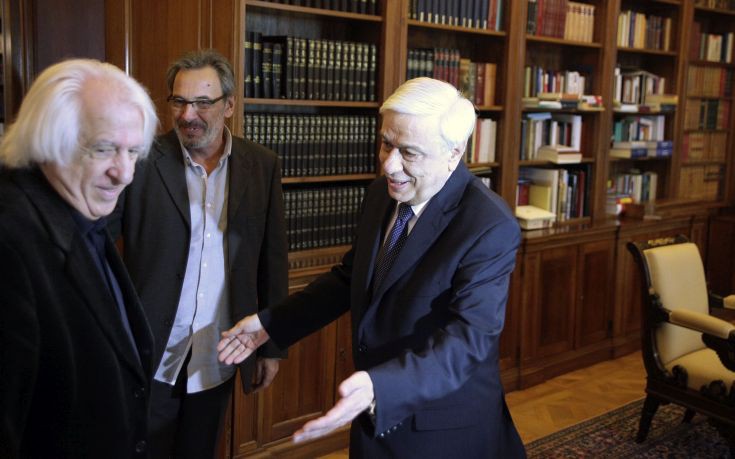 Συνάντηση Παυλόπουλου με τον συνθέτη Λεοντή και τον πρόεδρο της ΕΡΤ