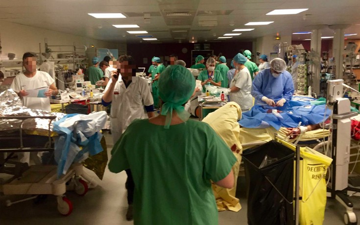 Φωτογραφία από το εσωτερικό νοσοκομείου στο Παρίσι την ημέρα των επιθέσεων