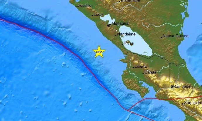 Σεισμός 5,7 Ρίχτερ ανοιχτά της Νικαράγουα