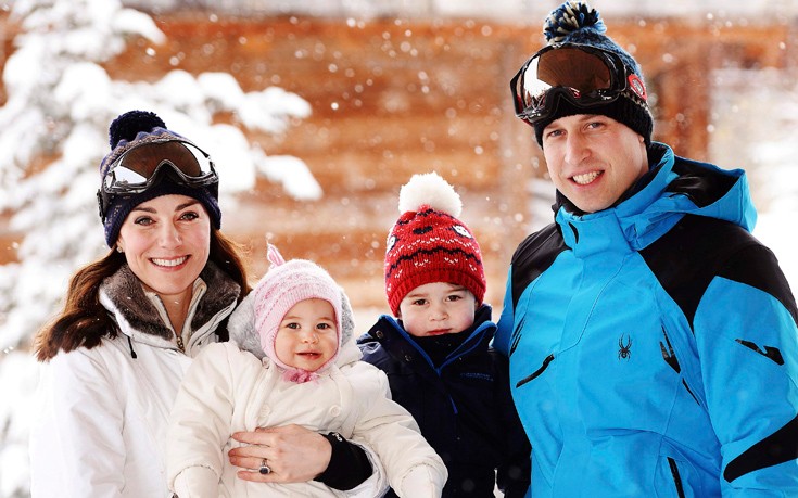Στα χιόνια με τα παιδιά τους πρίγκιπας Γουίλιαμ και Κέιτ Μίντλετον