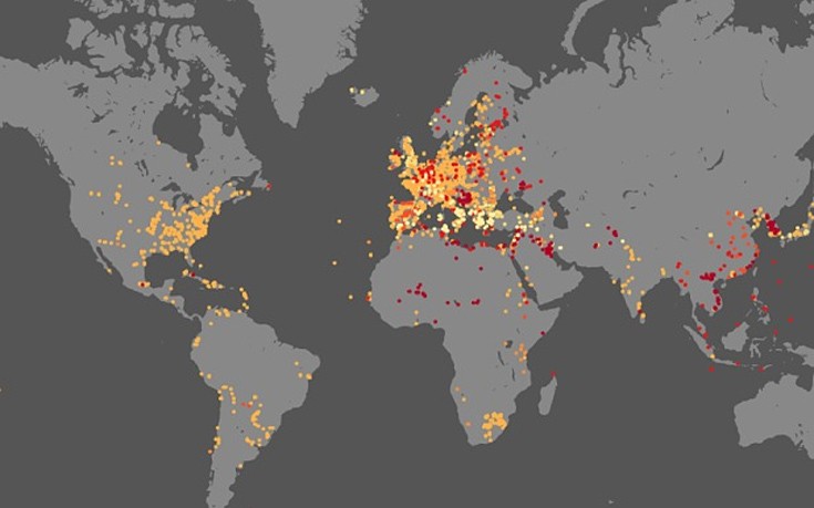 Οι μάχες των τελευταίων 4.000 ετών σε ένα χάρτη