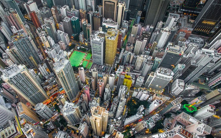 Το πυκνοκατοικημένο και πολύβουο Χονγκ Κονγκ από drone