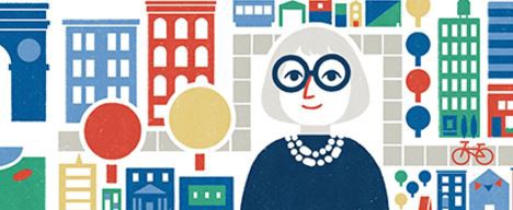 Η Jane Jacobs, ακτιβίστρια, πολεοδόμος, στο doodle της Google